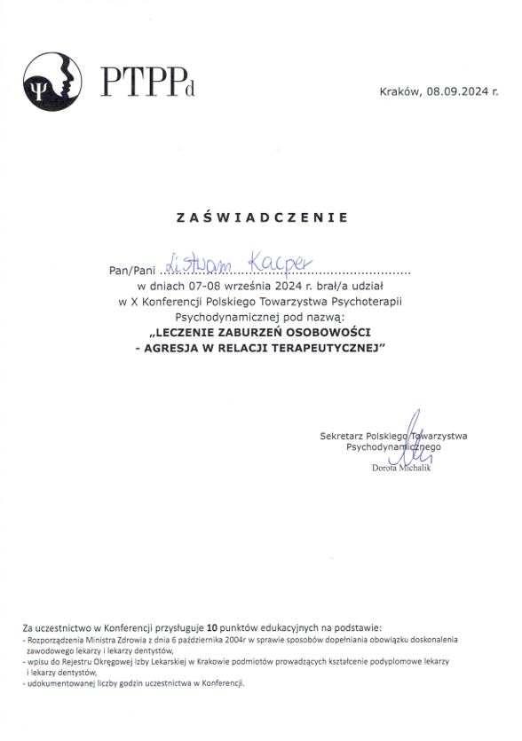 Psychoterapia Kacper Listwan